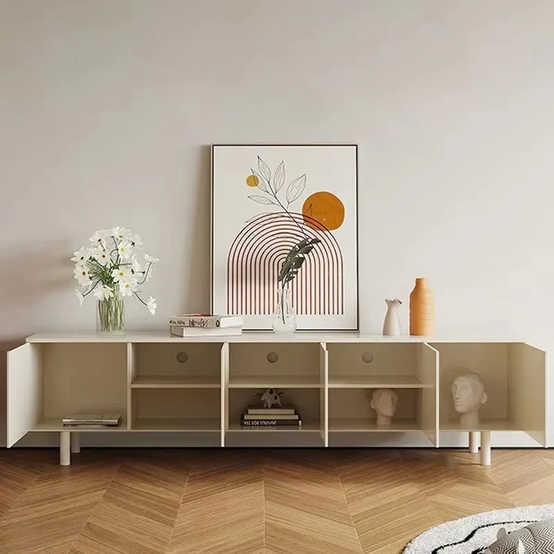 Interior Design Tv Room - Luxe witte tv-standaard, elegante opslag, eenvoudig