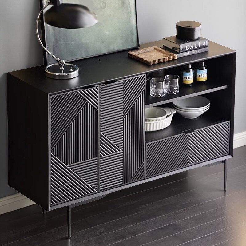 Interior Design Luxury Living Room - Zwarte designkasten Esthetisch Modern Luxe Mode