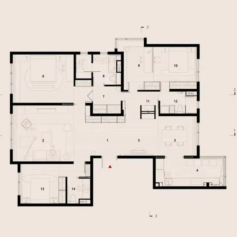 Interior Design Sketch - Sanhai minimalistische stijl interieurontwerp 3D Max